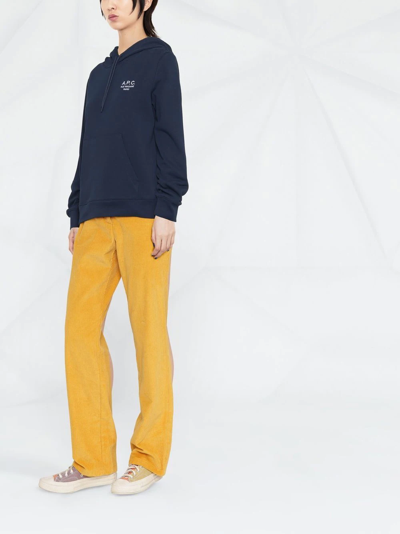 Apc Cotton Hoodie Manuela Marine In Blau