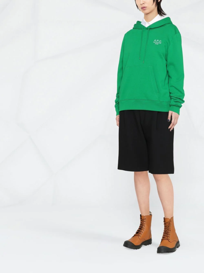 Shop Apc Manuela Drawstring Hoodie In Grün