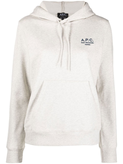 Apc A.p.c. Manuela Hoodie With Embroidered Logo In Nude