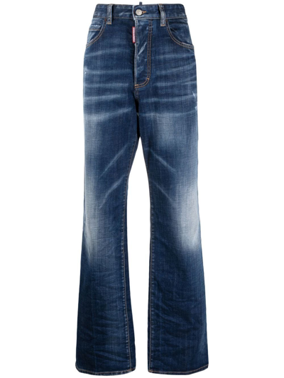 Shop Dsquared2 Loose-fit Straight Leg Jeans In Blau