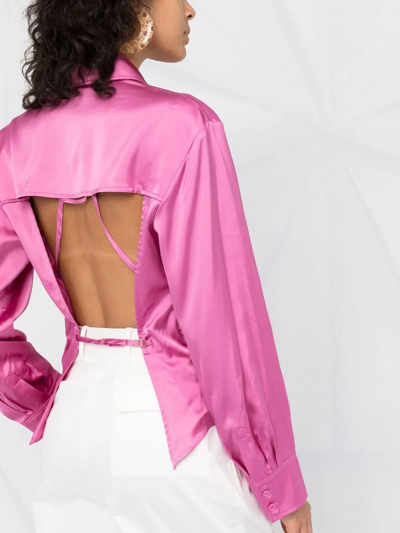 Shop Jacquemus Open-back Shirt In Rosa