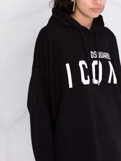 Dsquared2 Logo-print Hoodie In Schwarz