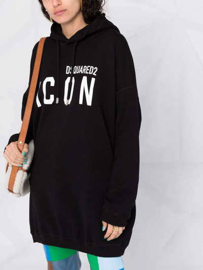 Shop Dsquared2 Logo-print Hoodie In Schwarz