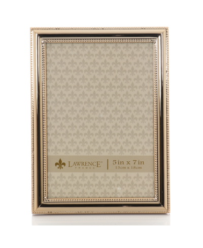 Shop Lawrence Frames Classic Double Beaded Picture Frame, 5" X 7" In Gold-tone