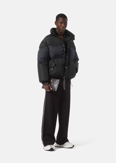 Shop Versace La Greca Puffer Jacket, Male, Black, 56