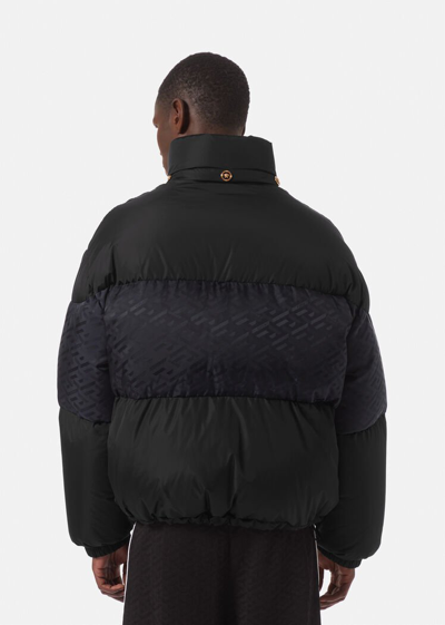 Shop Versace La Greca Puffer Jacket, Male, Black, 56