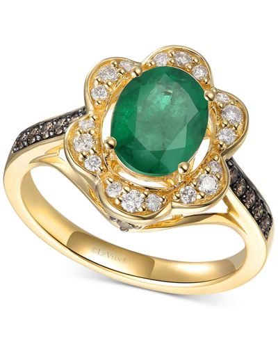 Shop Le Vian Emerald (1-3/8 Ct. T.w.) & Diamond (3/8 Ct. T.w.) Ring In 14k Gold