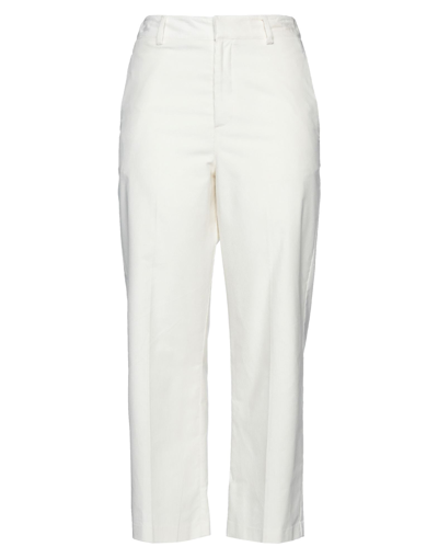 Shop Messagerie Woman Pants Ivory Size M Cotton, Elastane In White