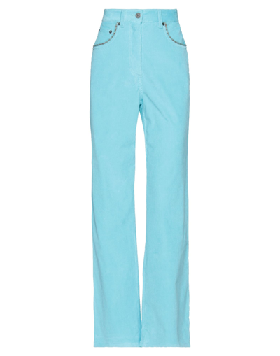 Shop M Missoni Woman Pants Turquoise Size 8 Cotton, Elastane, Virgin Wool In Blue