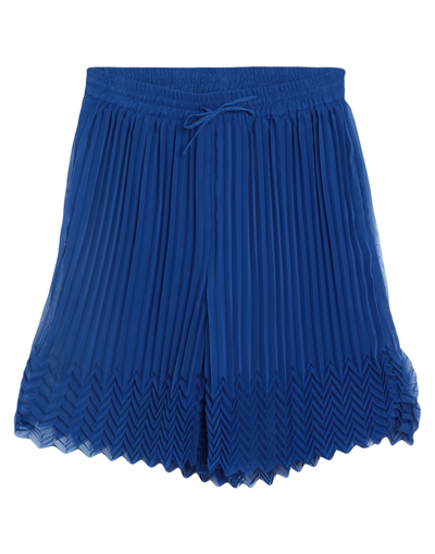 Shop Marco De Vincenzo Woman Shorts & Bermuda Shorts Bright Blue Size 12 Polyester