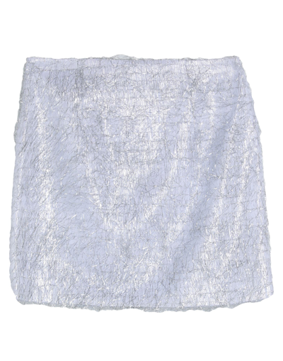 Shop 5rue Woman Mini Skirt Silver Size M Polyamide