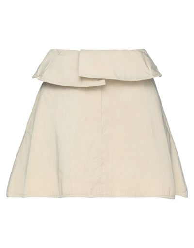 Shop Jw Anderson Woman Mini Skirt Beige Size 4 Cotton, Nylon