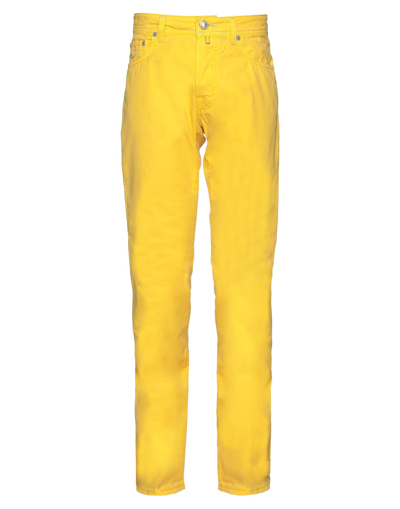 Shop Jacob Cohёn Man Pants Ocher Size 33 Cotton In Yellow