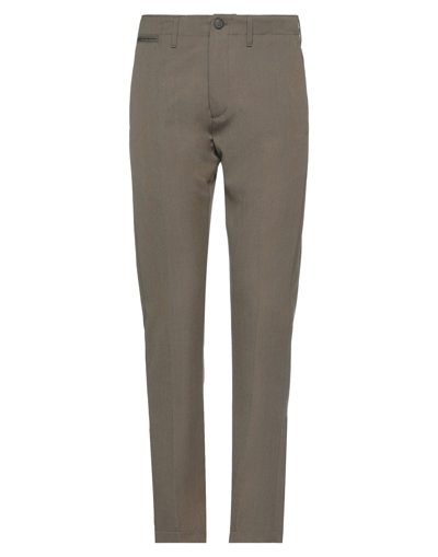 Shop Dondup Man Pants Military Green Size 31 Polyester, Virgin Wool