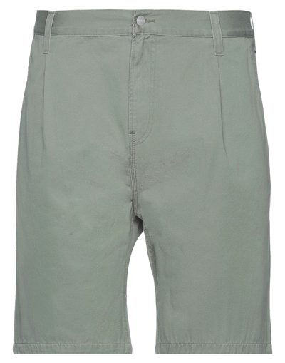 Shop Carhartt Man Shorts & Bermuda Shorts Sage Green Size 26 Cotton