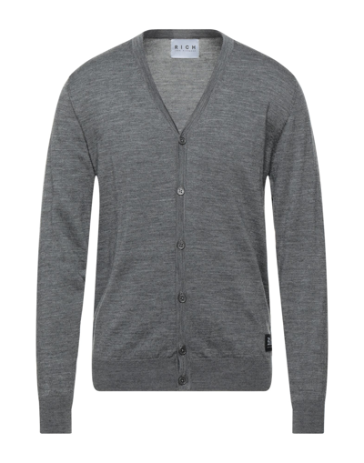 Shop Rich Man Cardigan Grey Size L Merino Wool, Acrylic, Nylon