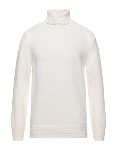 Shop Dondup Man Turtleneck Ivory Size 44 Merino Wool In White