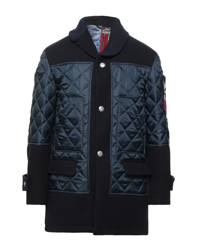 Grey Daniele Alessandrini Coats In Blue