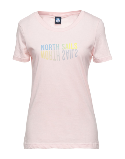 Shop North Sails Woman T-shirt Light Pink Size M Cotton