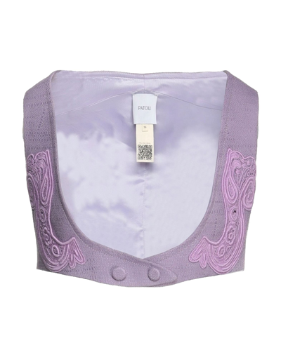 Shop Patou Woman Tailored Vest Lilac Size 6 Cotton, Wool, Viscose In Purple