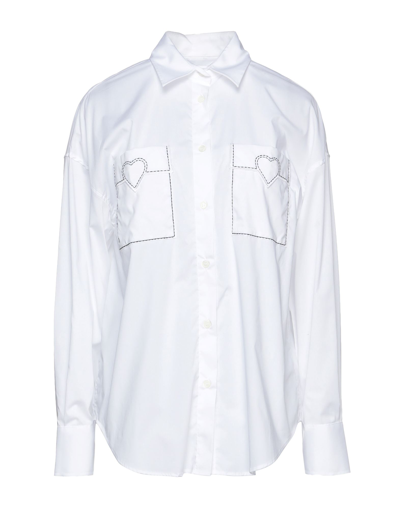 Shop Love Moschino Woman Shirt White Size 6 Cotton, Elastane