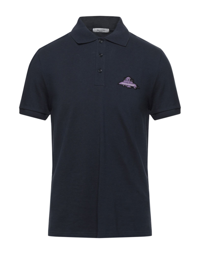 Shop Valentino With Undercover Polo Shirts In Dark Blue