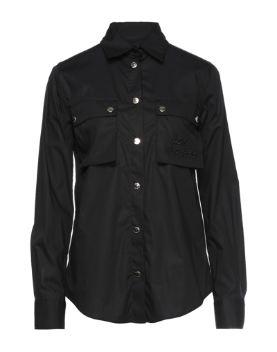 Shop Love Moschino Woman Shirt Black Size 10 Cotton, Elastane