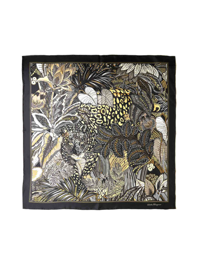 Shop Ferragamo Scarf In Nero Naturale