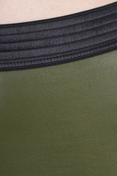 Shop Drome Pants In Green Leather