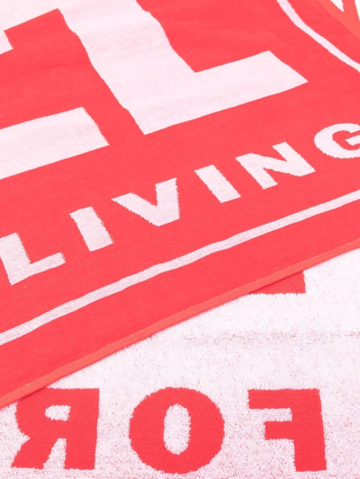 Shop Diesel Bmt-helleri Logo-print Beach Towel In Red