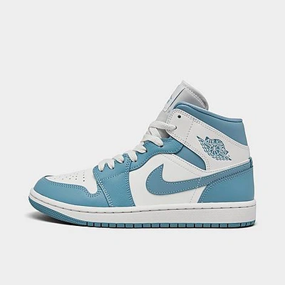 Shop Nike Jordan Women's Air Retro 1 Mid Casual Shoes Size 11.0 Leather/suede In University Blue/white