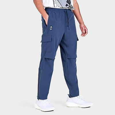 Shop Adidas Team Men's Adidas La Galaxy Soccer Travel Pants In Shadow Navy