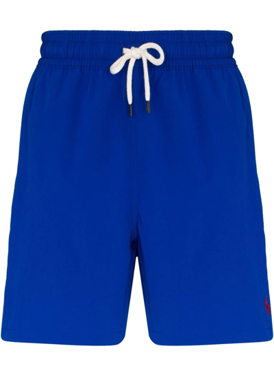 Shop Polo Ralph Lauren Polo Pony Drawstring Swim Shorts In Blue