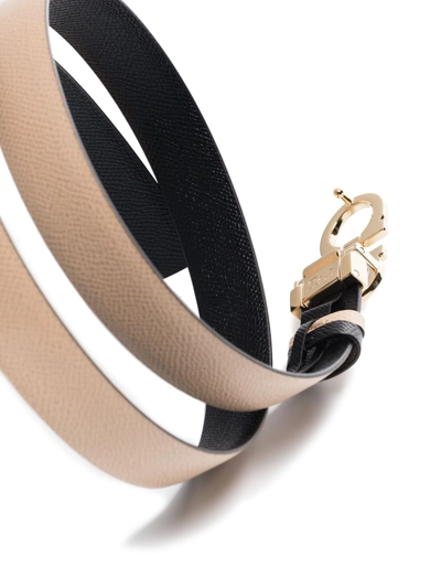 Ferragamo Gancini-buckle Reversible Leather Belt In Neutrals