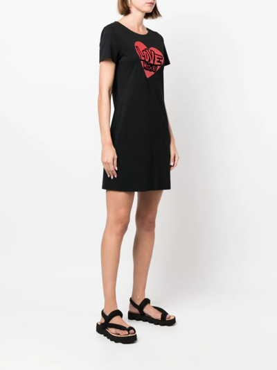 Shop Love Moschino Logo-print T-shirt Dress In Black