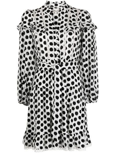 Shop Diane Von Furstenberg Chicago Polka-dot Print Dress In White