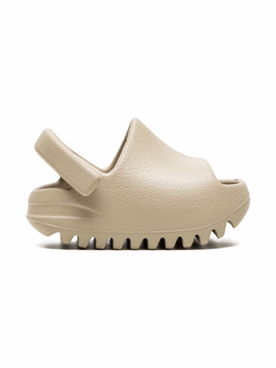 Shop Adidas Originals Yeezy "pure" Slides In Neutrals