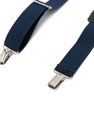 Paolo Pecora Debossed Logo Suspenders In Blue
