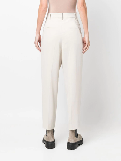 Brunello Cucinelli High-waisted Tailored Trousers In Neutrals