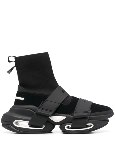 Balmain B-bold Sock Sneakers In Black | ModeSens