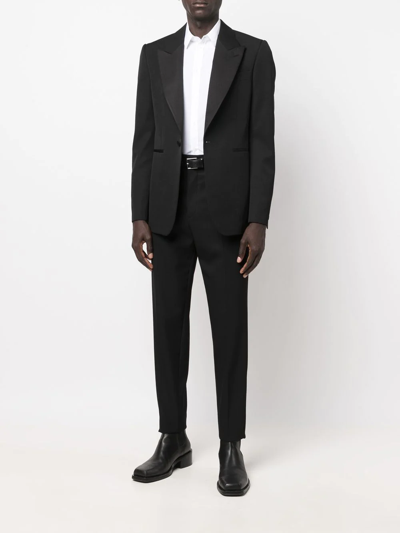 Alexander Mcqueen Single-breasted Wool Grain-de-poudre Suit Jacket In Black