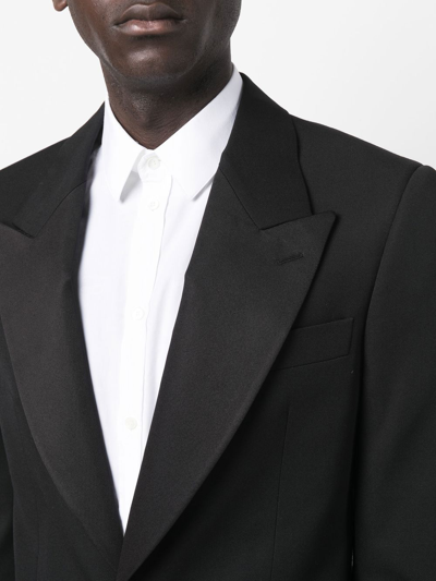 Alexander Mcqueen Single-breasted Wool Grain-de-poudre Suit Jacket In Black