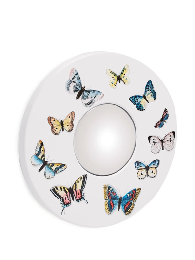Fornasetti Farfalle Convex Mirror Frame In White