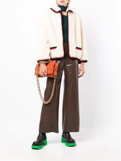 Pre-owned Chanel 1994 Contrast Trimming Jacket In Neutrals