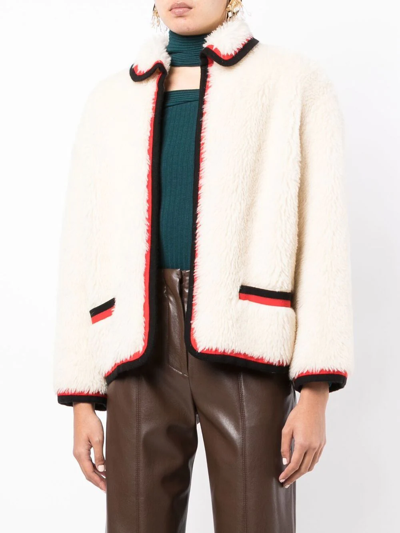 Pre-owned Chanel 1994 Contrast Trimming Jacket In Neutrals