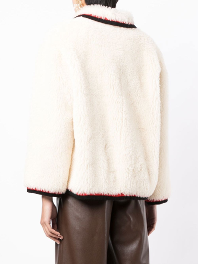Pre-owned Chanel 1994 Contrast Trimming Jacket In Neutrals