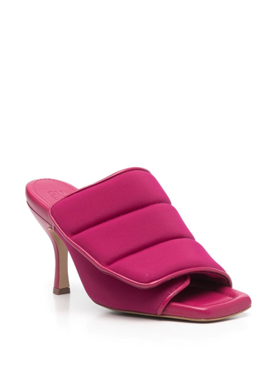 Shop Gia Borghini Padded Touch-strap 95mm Mules In Pink