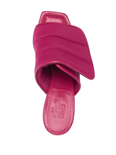 Shop Gia Borghini Padded Touch-strap 95mm Mules In Pink