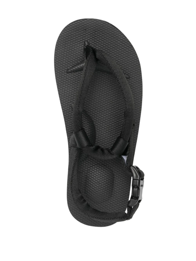Shop Suicoke Kat-2 Thong Slingback Sandals In Black
