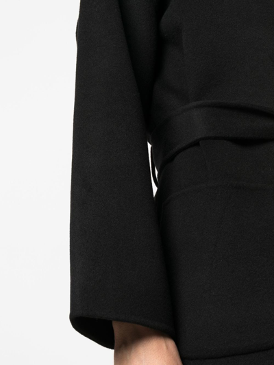 Anine Bing Womens Black Dylan Belted Wool And Cashmere Coat In Black